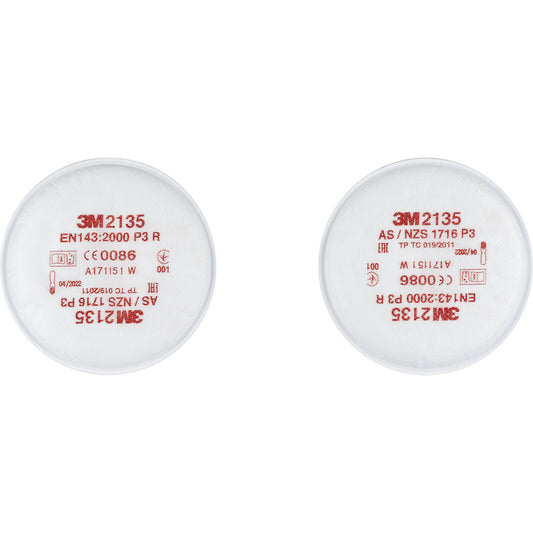 Particulate filter 2135, protection level P3, pack of 6 pairs, for 6000 half mask series.