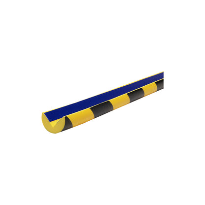 Knuffi® corner protection, frost, type A, 1 m piece, black / yellow.