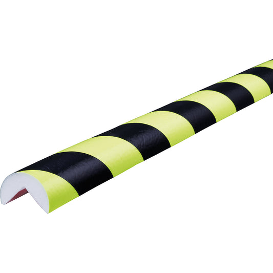 Knuffi® corner protection, type A, 1 x 50 m roll, black / fluorescent.