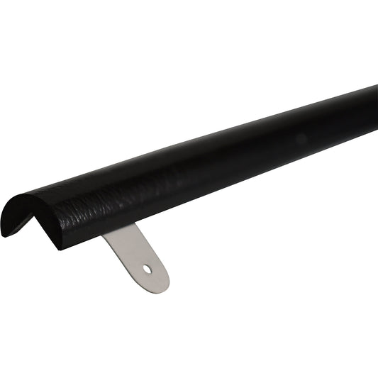 Knuffi® corner protection with mounting rail, type A, 1 m piece, black.