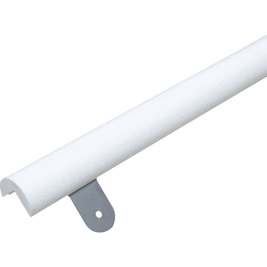 Knuffi® corner protection with mounting rail, type A, 1 m piece, white.