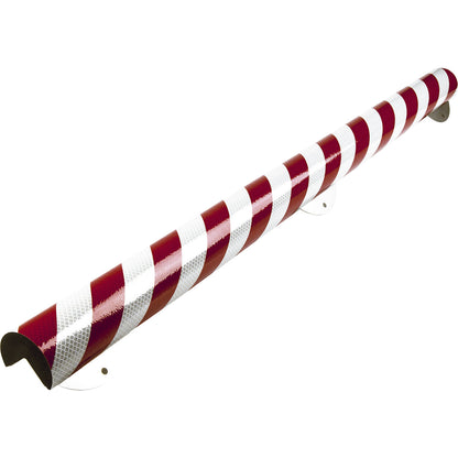 Knuffi® corner protection with mounting rail, type A+, 500 mm piece, red / white reflective.