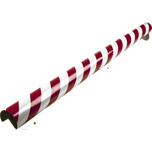 Knuffi® corner protection with mounting rail, type A+, 500 mm piece, red / white reflective.