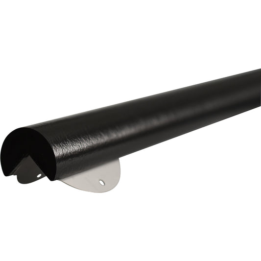 Knuffi® corner protection with mounting rail, type A+, 1 m piece, black.
