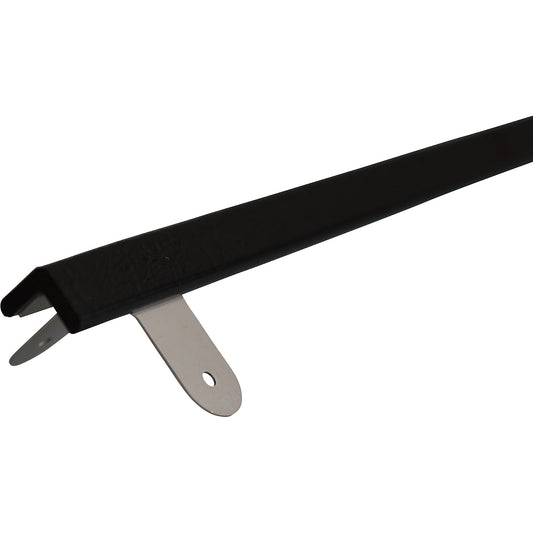 Knuffi® corner protection with mounting rail, type E, 1 m piece, black.