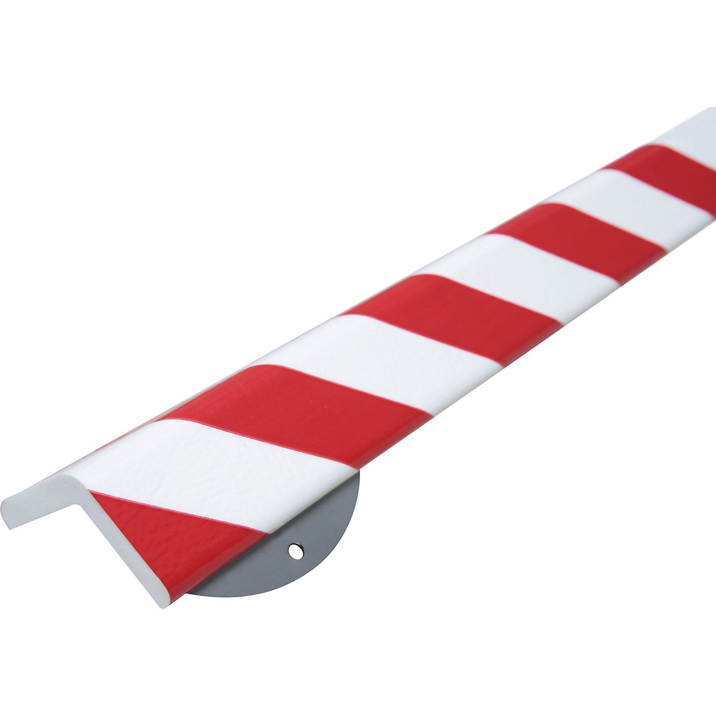 Knuffi® corner protection with mounting rail, type H+, 1 m piece, red / white.