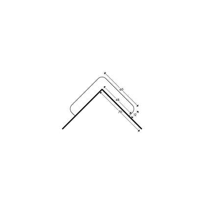 Knuffi® corner protection with mounting rail, type H+, 500 mm piece, black / fluorescent.