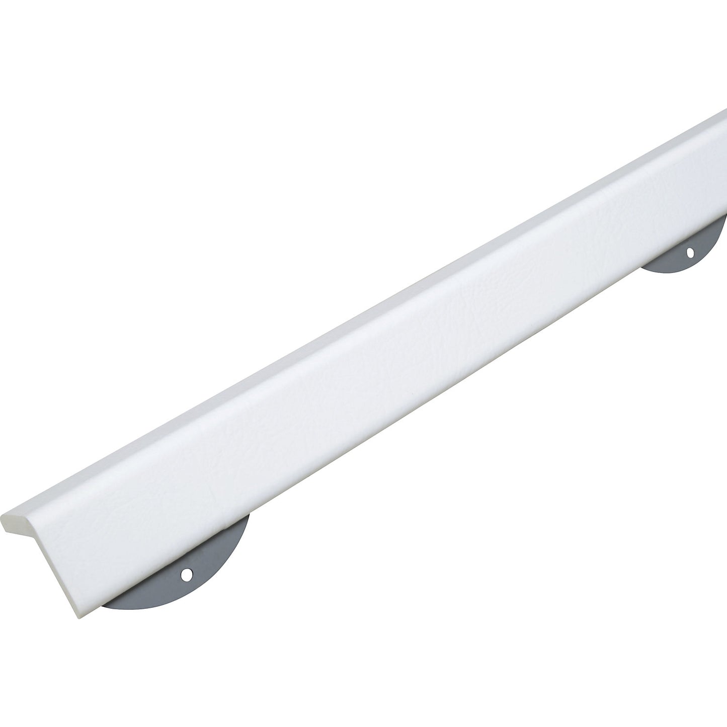 Knuffi® corner protection with mounting rail, type H+, 1 m piece, white.