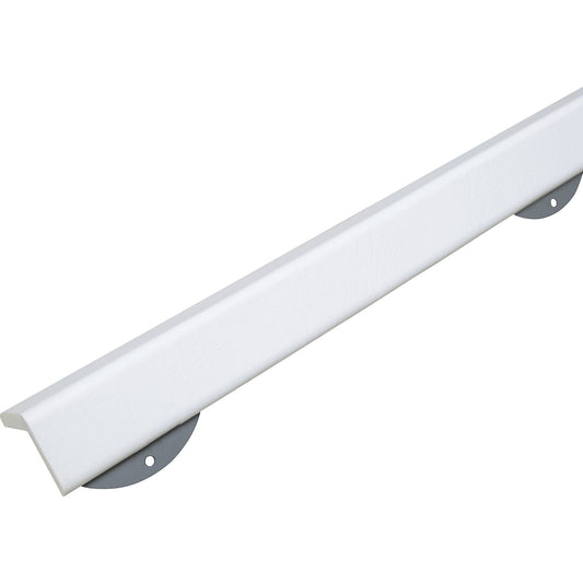 Knuffi® corner protection with mounting rail, type H+, 1 m piece, white.