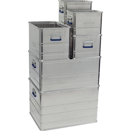 LOGIC aluminium box, capacity 69 l, LxWxH 578 x 375 x 370 mm.
