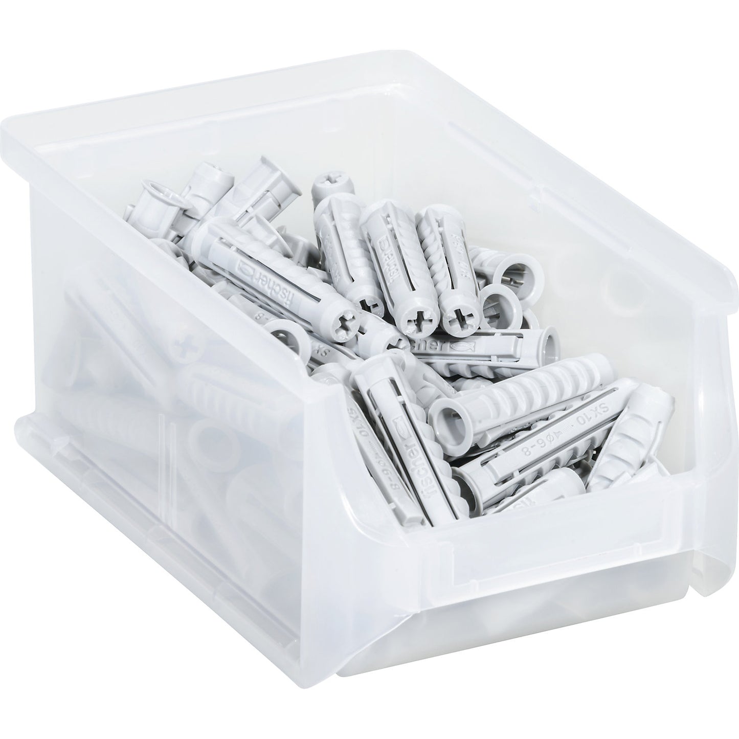 Open fronted storage bin, LxWxH 160 x 100 x 75 mm, pack of 24, transparent.