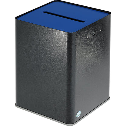 Data protection paper collector, 43 l, GDPR compliant, antique silver / blue.