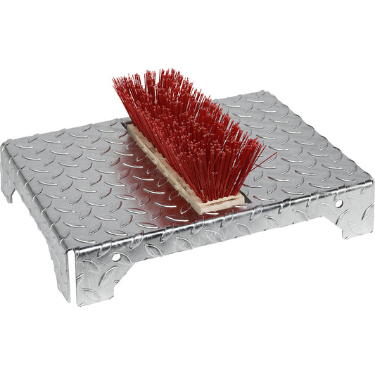 Shoe cleaner, with base, silver.