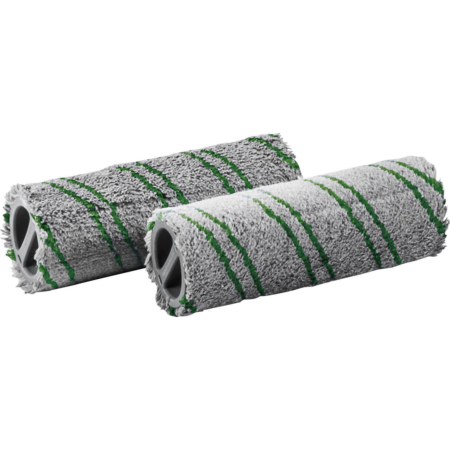 Roller set for floor scrubber, for durable hard floors, 1 pair, grey/green.