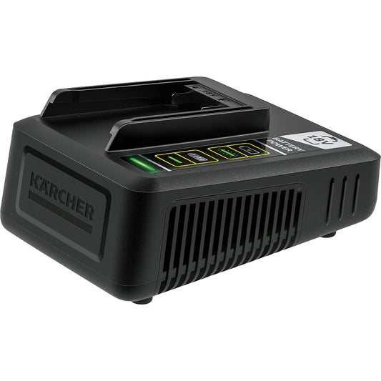 Fast charger, for 18 V rechargeable battery, includes wall bracket.