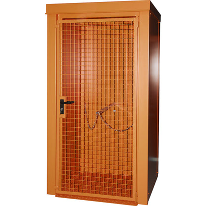 Gas cylinder container, fire resistant, for 9 cylinders with Ø 230 mm, orange.