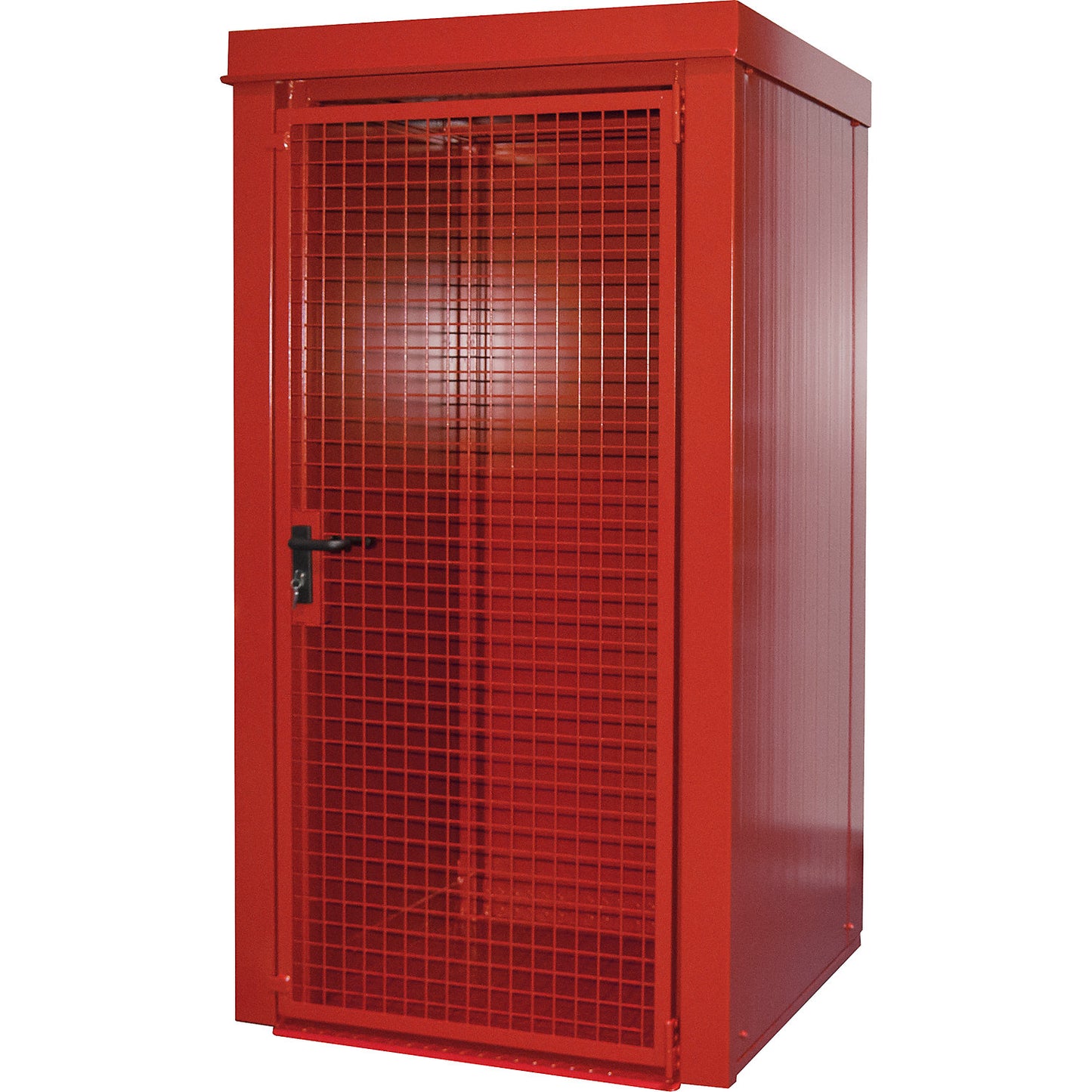 Gas cylinder container, fire resistant, for 9 cylinders with Ø 230 mm, red.
