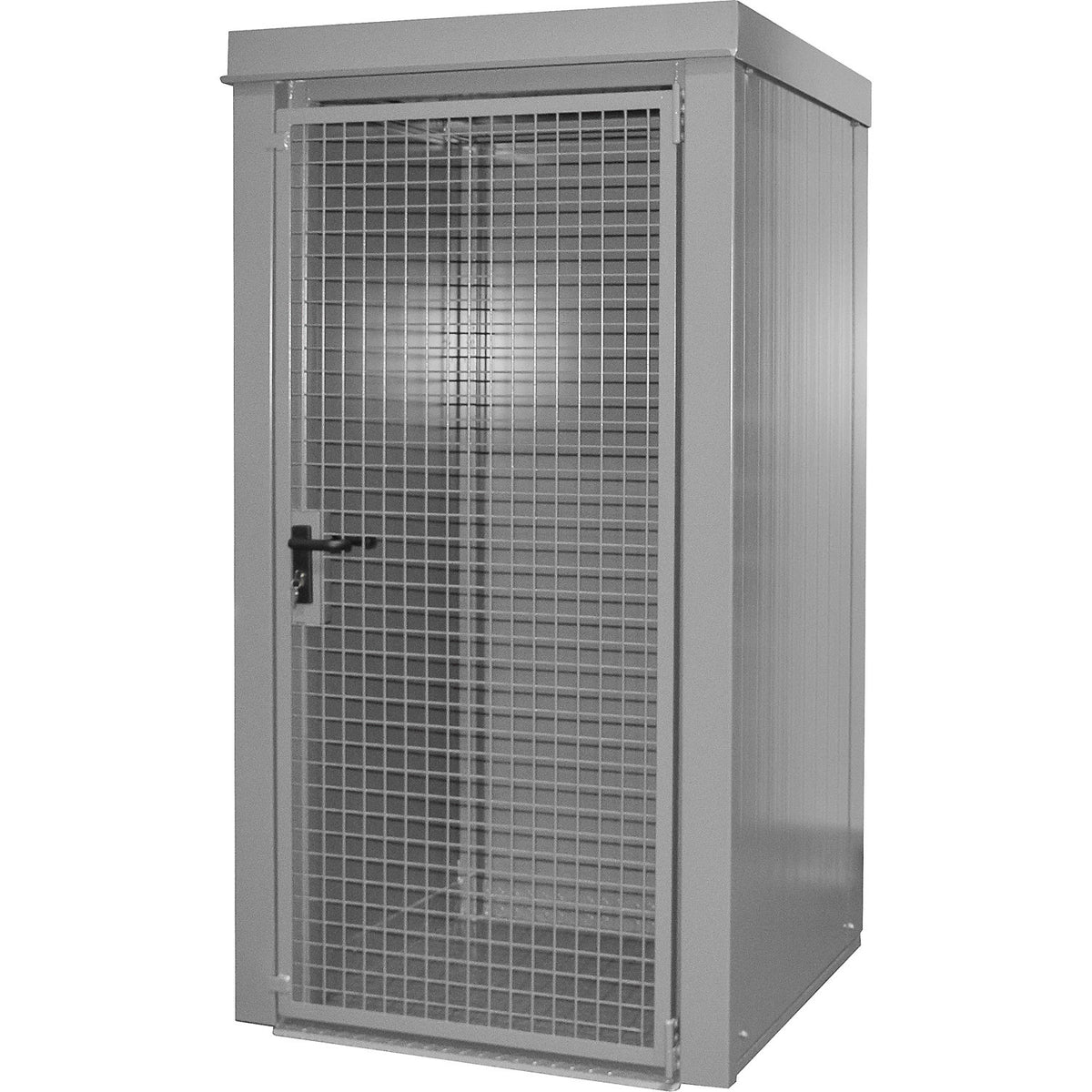 Gas cylinder container, fire resistant, for 9 cylinders with Ø 230 mm, grey.