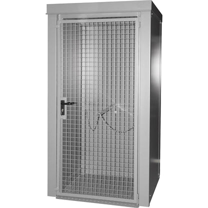 Gas cylinder container, fire resistant, for 9 cylinders with Ø 230 mm, grey.