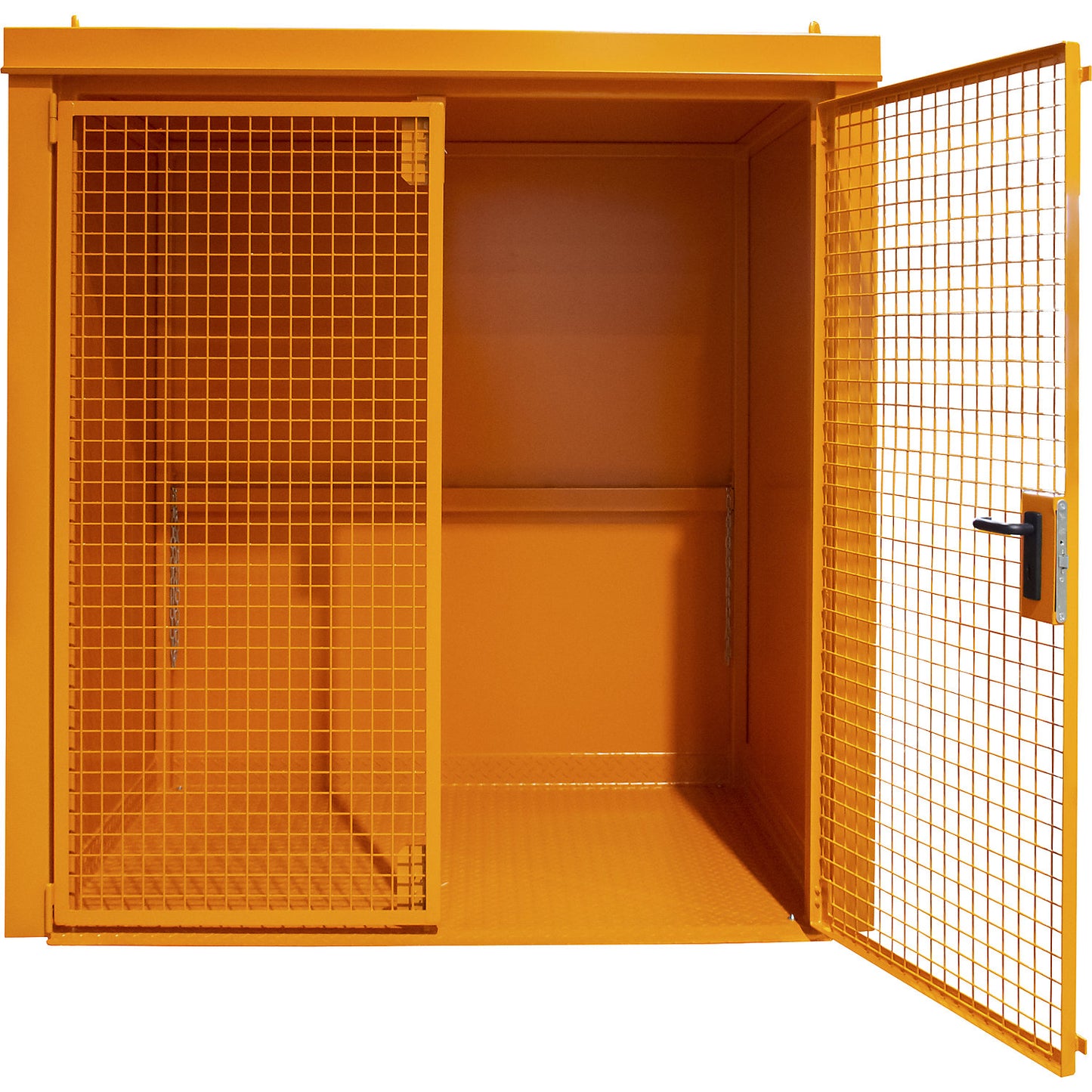 Gas cylinder container, fire resistant, for 35 cylinders with Ø 230 mm, orange.
