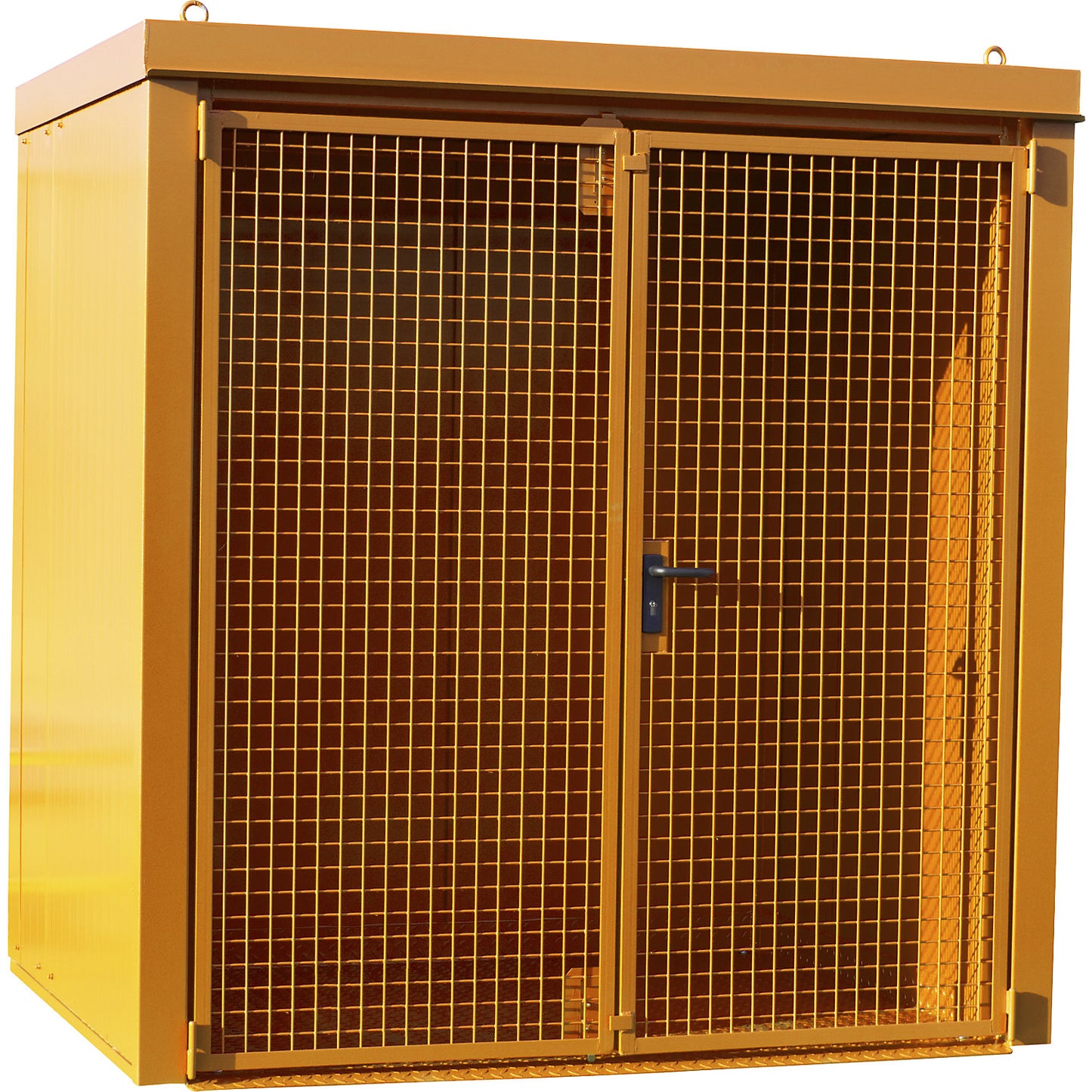 Gas cylinder container, fire resistant, for 35 cylinders with Ø 230 mm, orange.