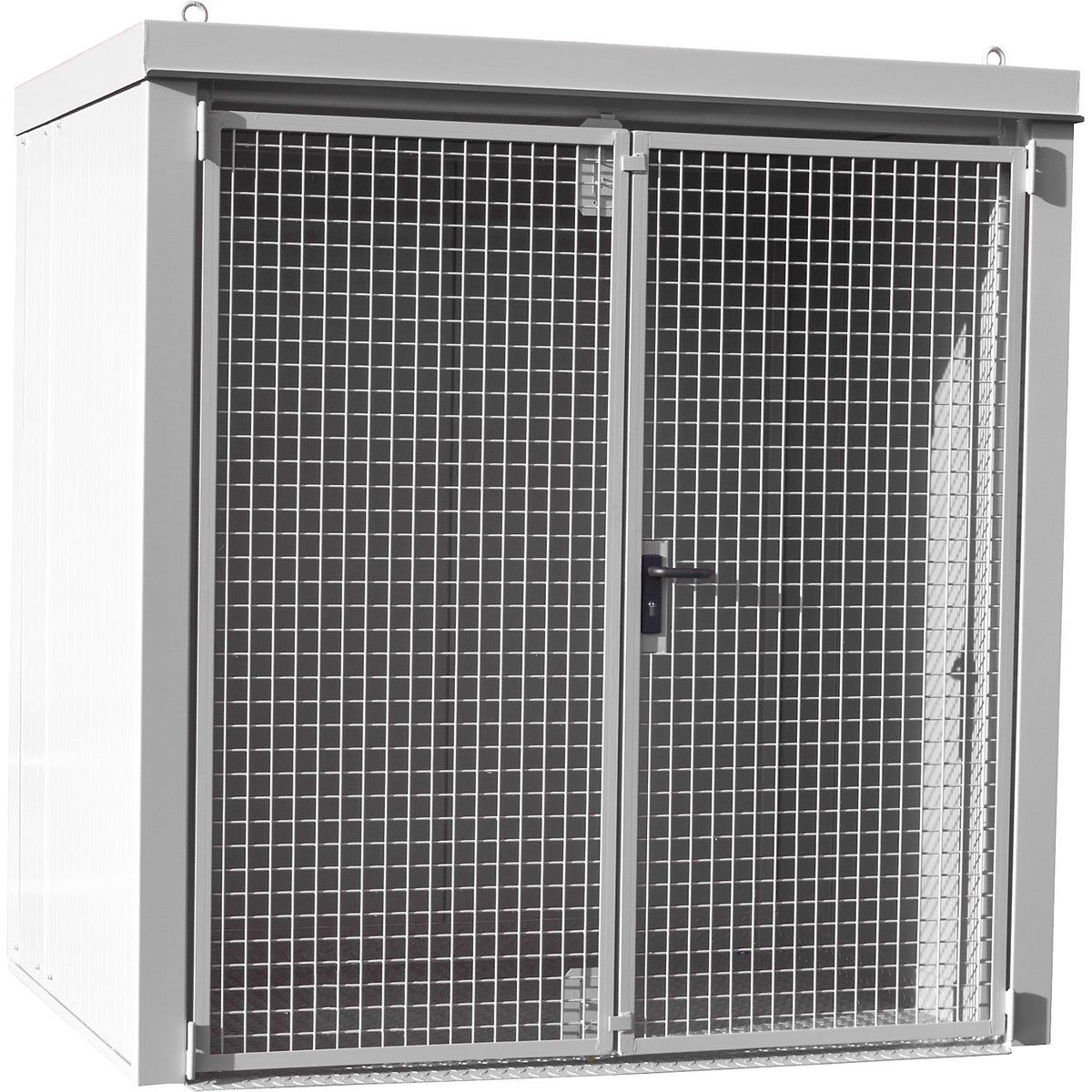 Gas cylinder container, fire resistant, for 35 cylinders with Ø 230 mm, white.