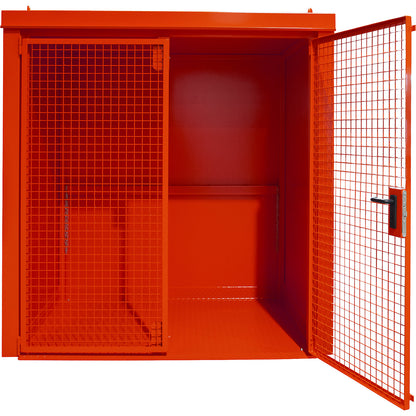 Gas cylinder container, fire resistant, for 35 cylinders with Ø 230 mm, red.