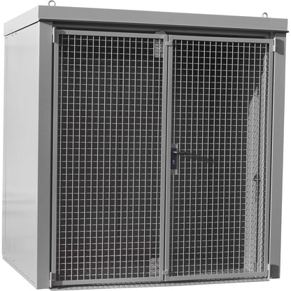 Gas cylinder container, fire resistant, for 35 cylinders with Ø 230 mm, grey.