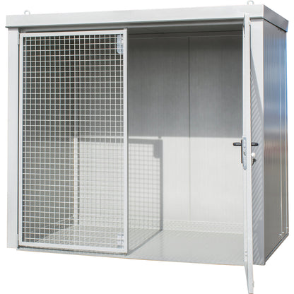 Gas cylinder container, fire resistant, for 45 cylinders with Ø 230 mm, white.