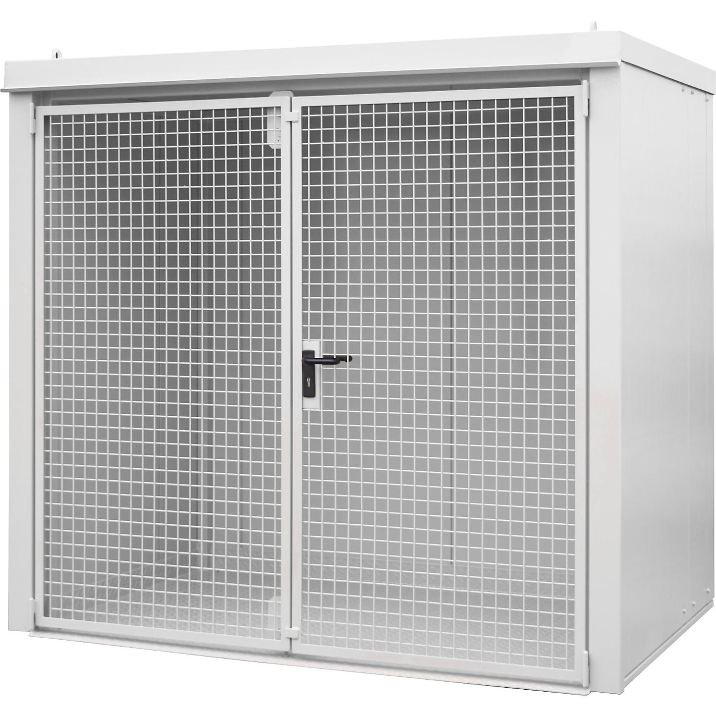 Gas cylinder container, fire resistant, for 45 cylinders with Ø 230 mm, white.