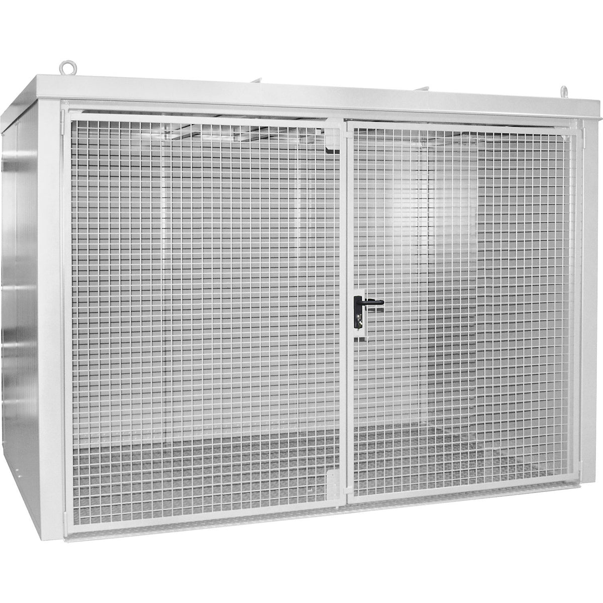 Gas cylinder container, fire resistant, for 60 cylinders with Ø 230 mm, white.