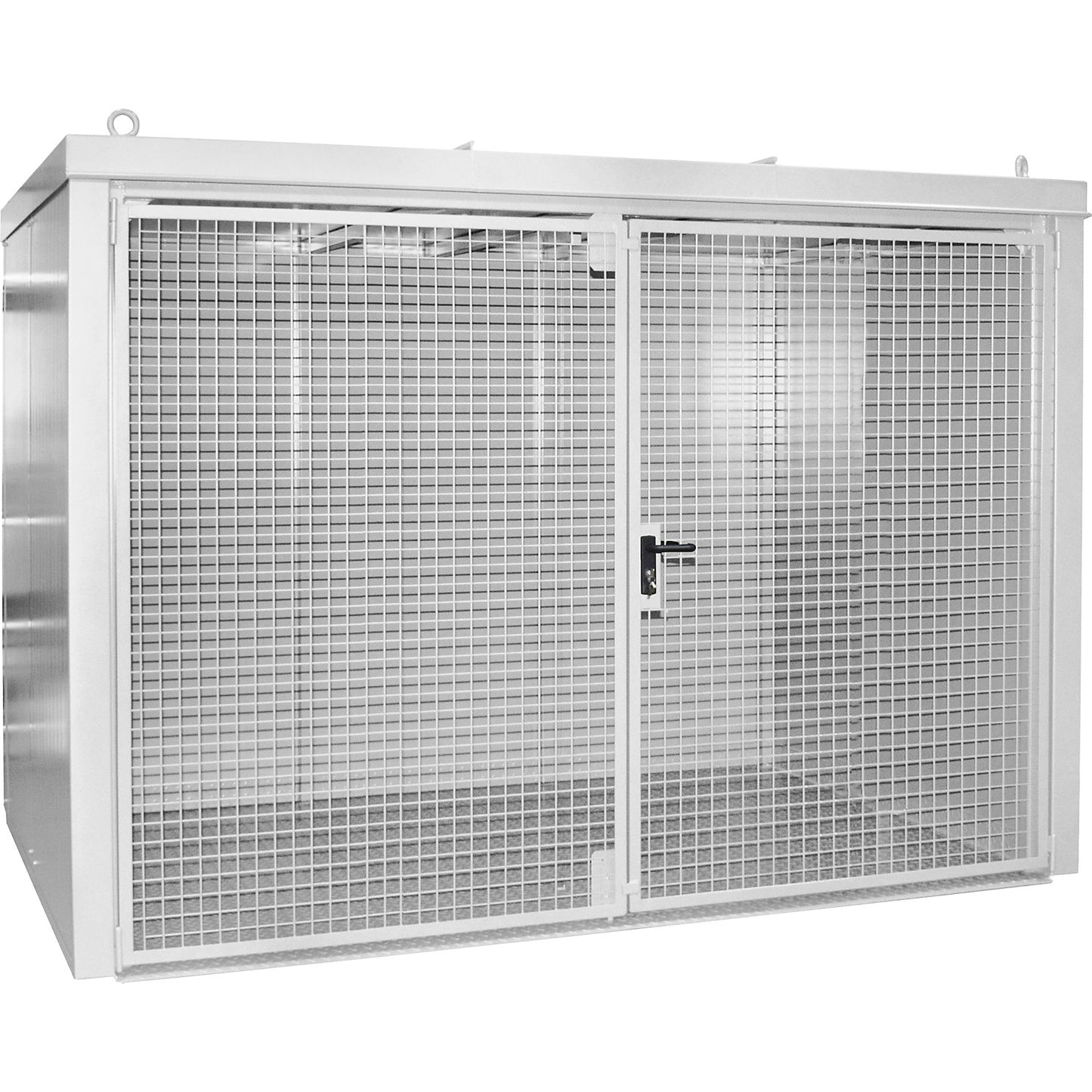 Gas cylinder container, fire resistant, for 60 cylinders with Ø 230 mm, white.