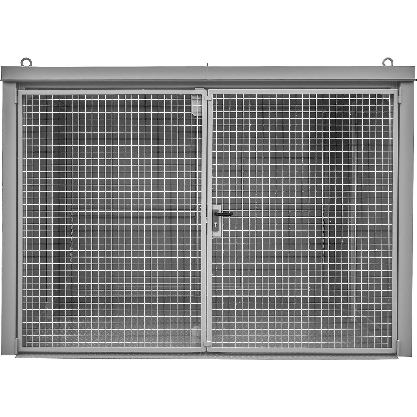 Gas cylinder container, fire resistant, for 96 cylinders with Ø 230 mm, grey.