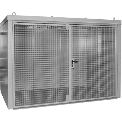 Gas cylinder container, fire resistant, for 96 cylinders with Ø 230 mm, grey.