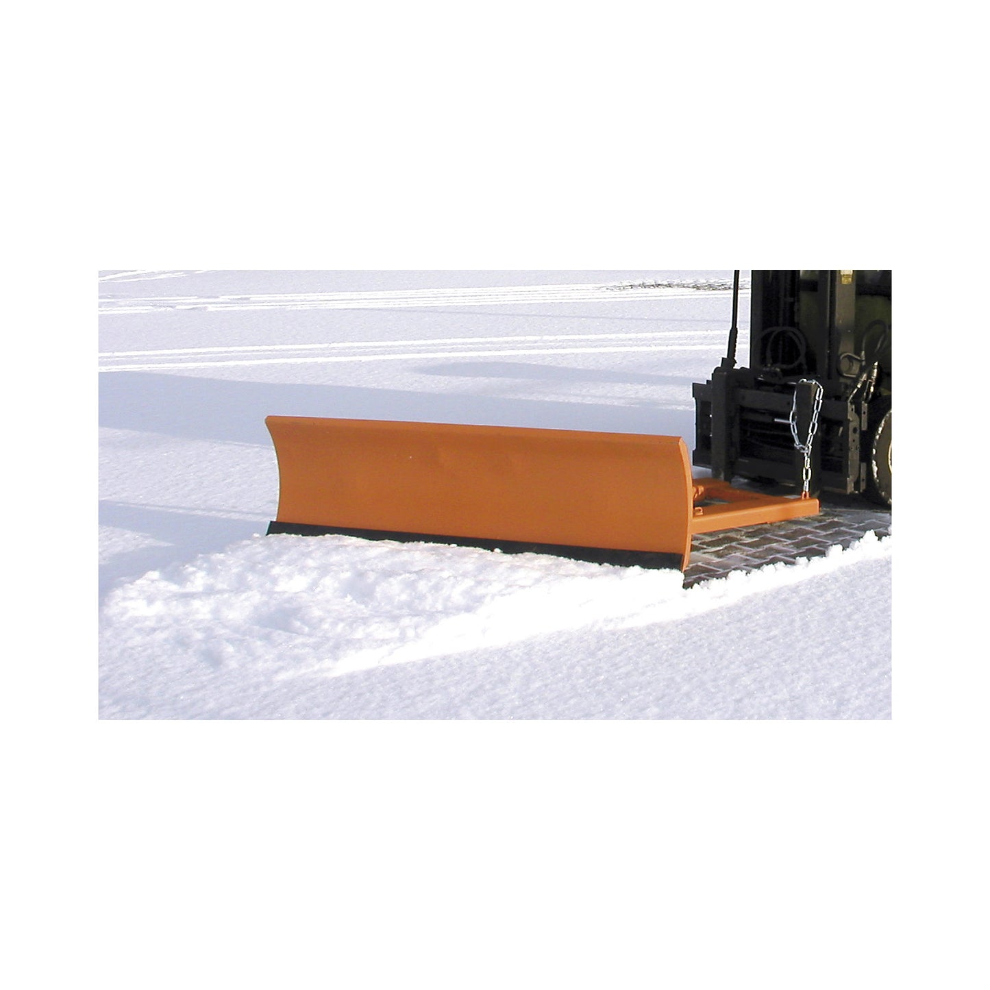Snow plough for forklifts, with spring-loaded blade trims, blade width 1800 mm.