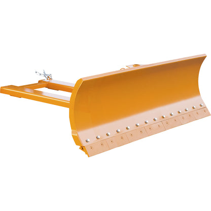 Snow plough for forklifts, with spring-loaded blade trims, blade width 2100 mm.