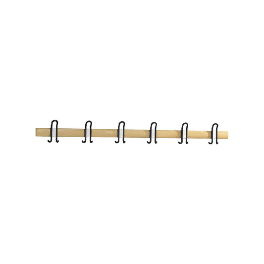 BASIC wall mounted coat rack, HxWxD 160 x 1496 x 68 mm, beech.