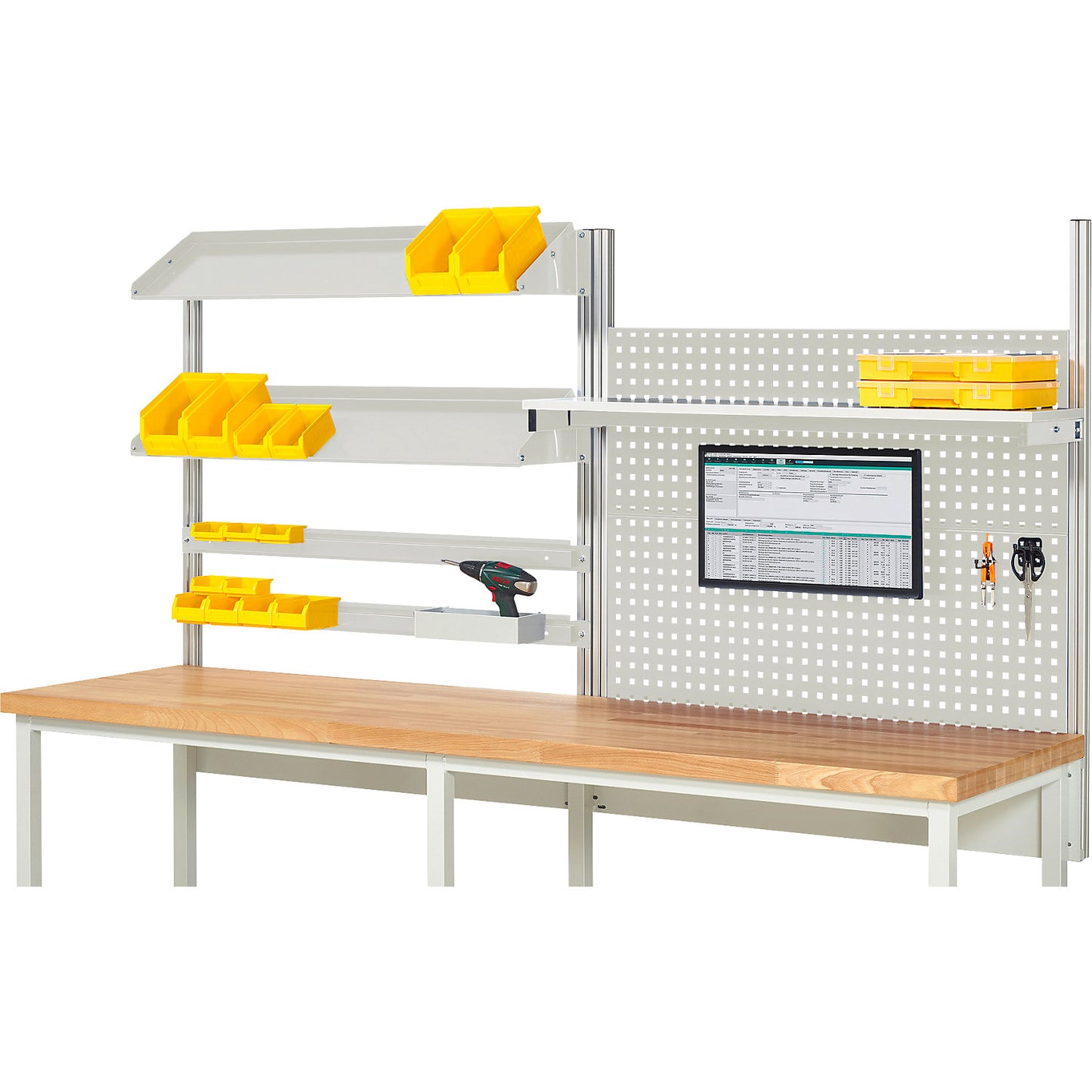 Complete modular system set 5, for workbench, width 2500 mm.