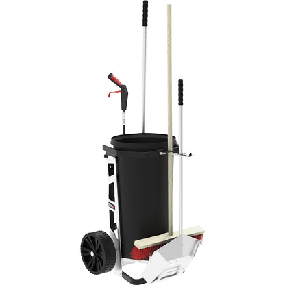 EASY ARENA waste collection trolley, with 60 l bin, incl. litter grabber, broom, shovel.