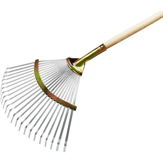 Professional leaf rake, with fixed working width, pack of 5, with handle.