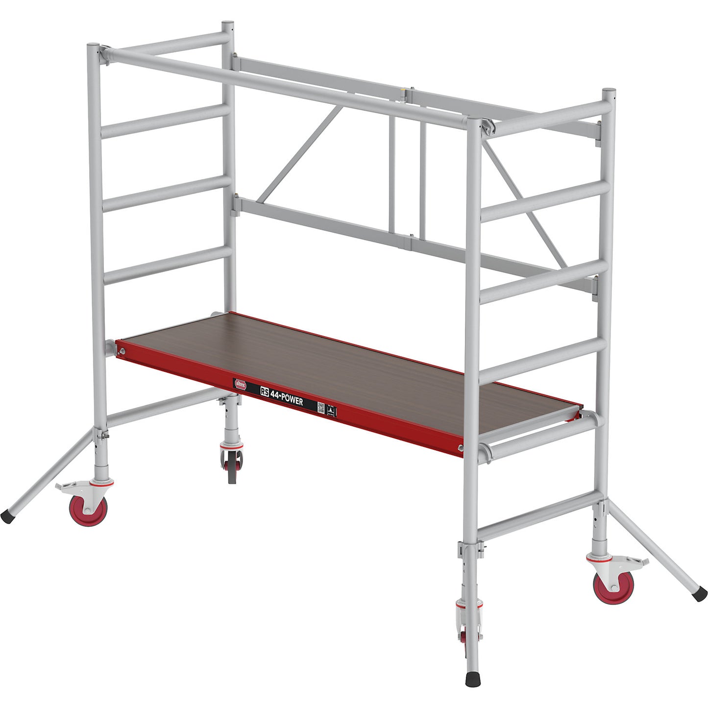 RS 44-POWER folding tower, wooden platform, length 1.85 m, working height 2.75 m.