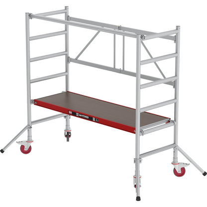 RS 44-POWER folding tower, wooden platform, length 1.85 m, working height 2.75 m.