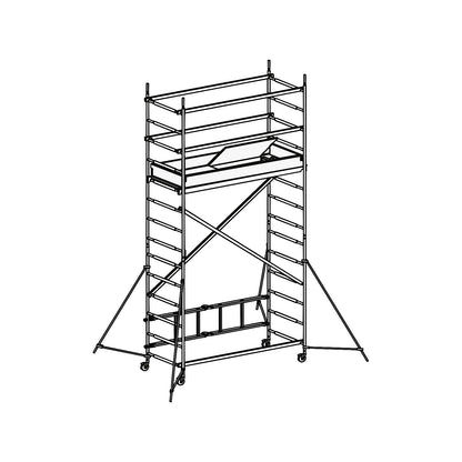 ALUPRO CONCEPT modular access tower, modules 1+2, standing height 2.65 m, platform length 1.58 m.