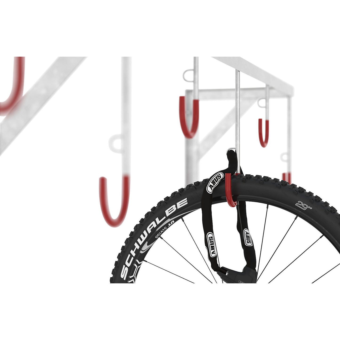 Bicycle hanger, for wall mounting, length 1170 mm.