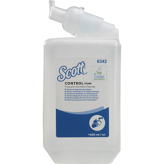 Scott® CONTROL™ foaming soap, capacity 1 l, pack of 6 clear hand cleaner, unscented.