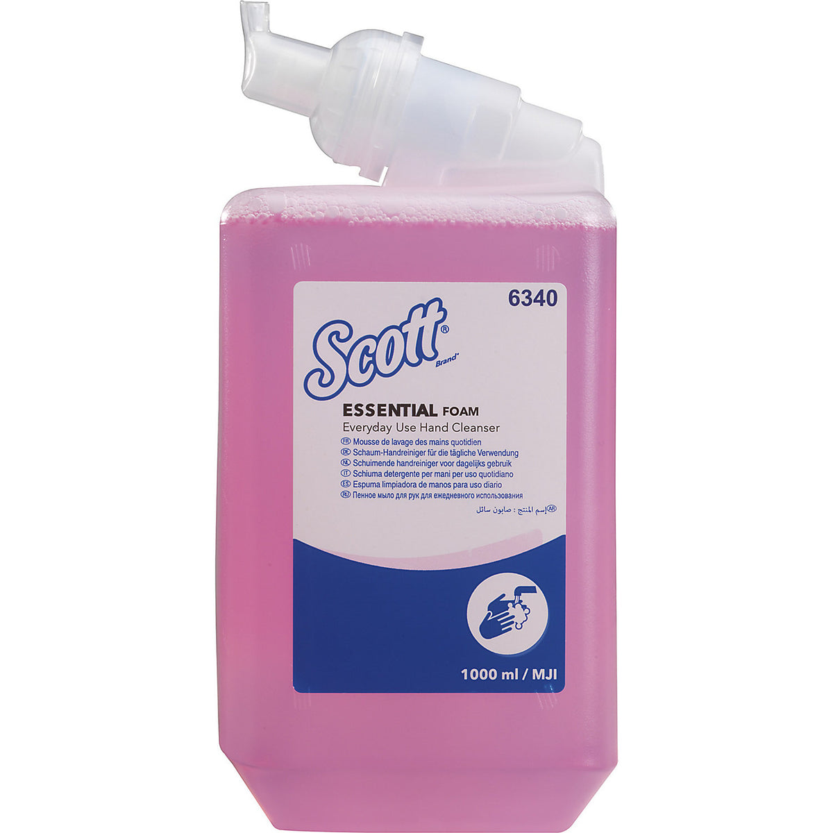 Scott® ESSENTIAL™ foaming soap, capacity 1 l, pack of 6 pink coloured hand cleaner, scented.