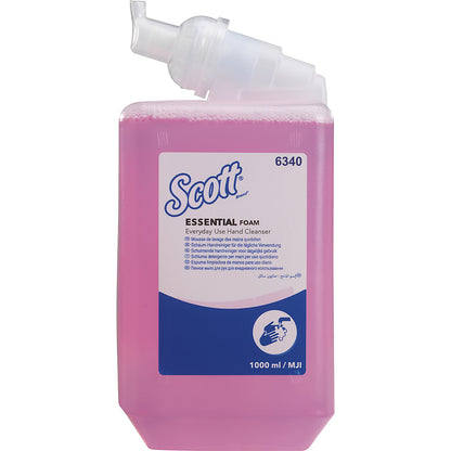 Scott® ESSENTIAL™ foaming soap, capacity 1 l, pack of 6 pink coloured hand cleaner, scented.