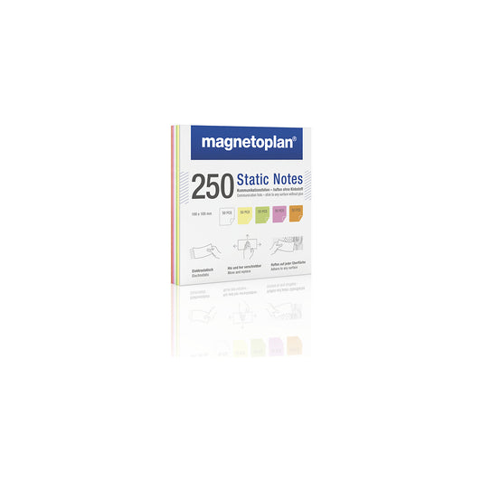Static Notes stick-on notes, pack of 250, assorted colours, HxW 100 x 100 mm.