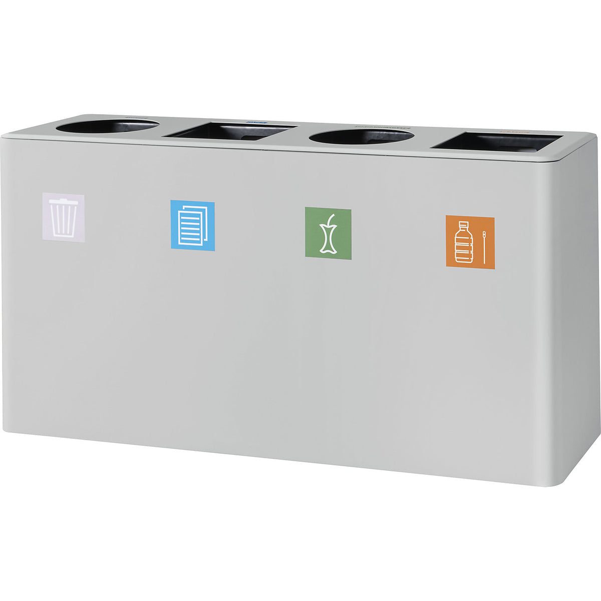 Recyclable waste collector, capacity 4 x 30 l, with inner containers.