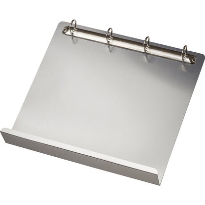 Magnetic 4-ring binder mechanism with rail, A4, pack of 2, aluminium.